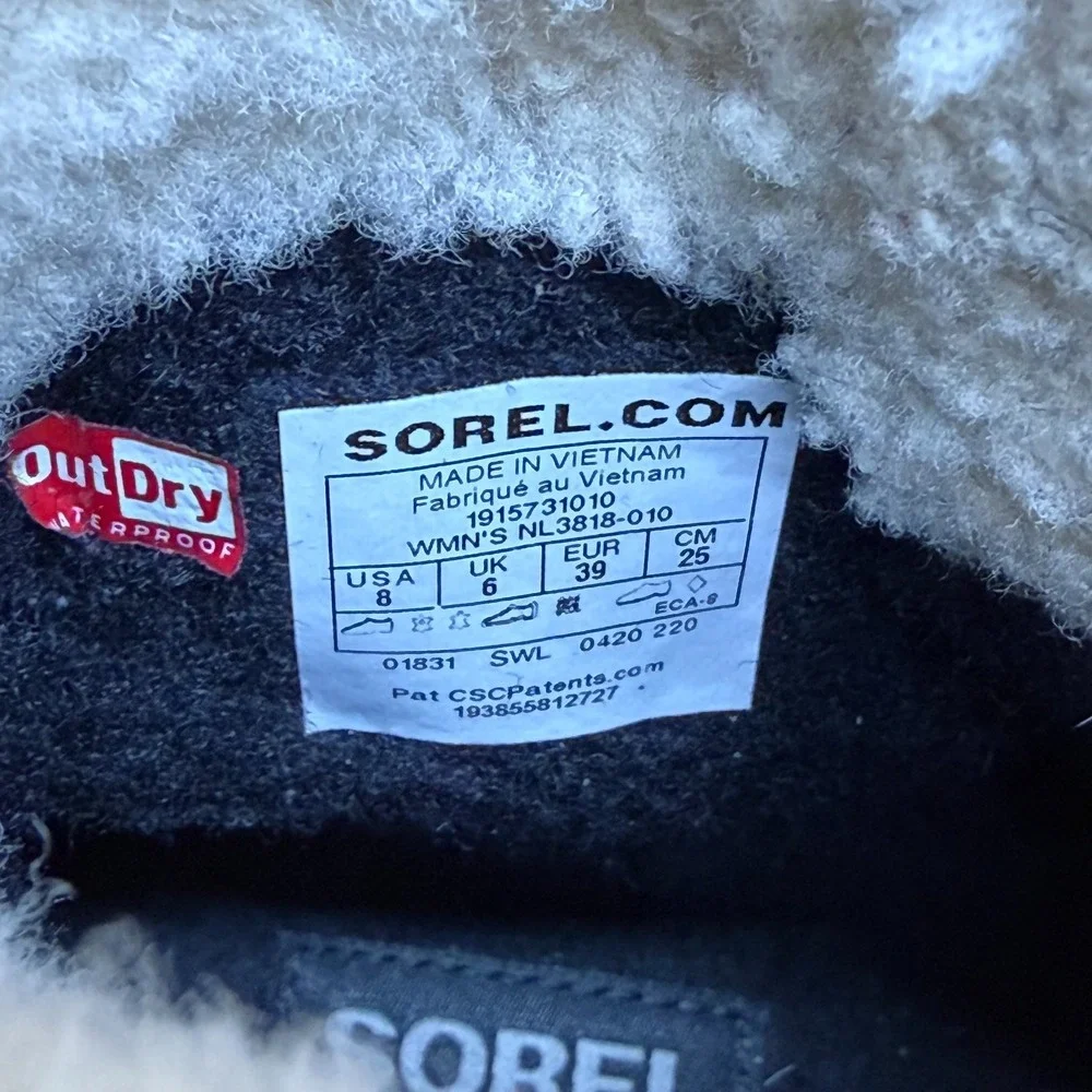 Sorel Tivoli IV Parc Waterproof Winter Boots Womens 8 Black Sherpa Waterproof